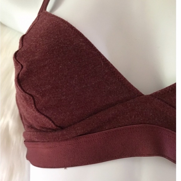 VS Strappy Triangle Racerback Bralette Bra XS Heather Wine - Picture 3 of 7